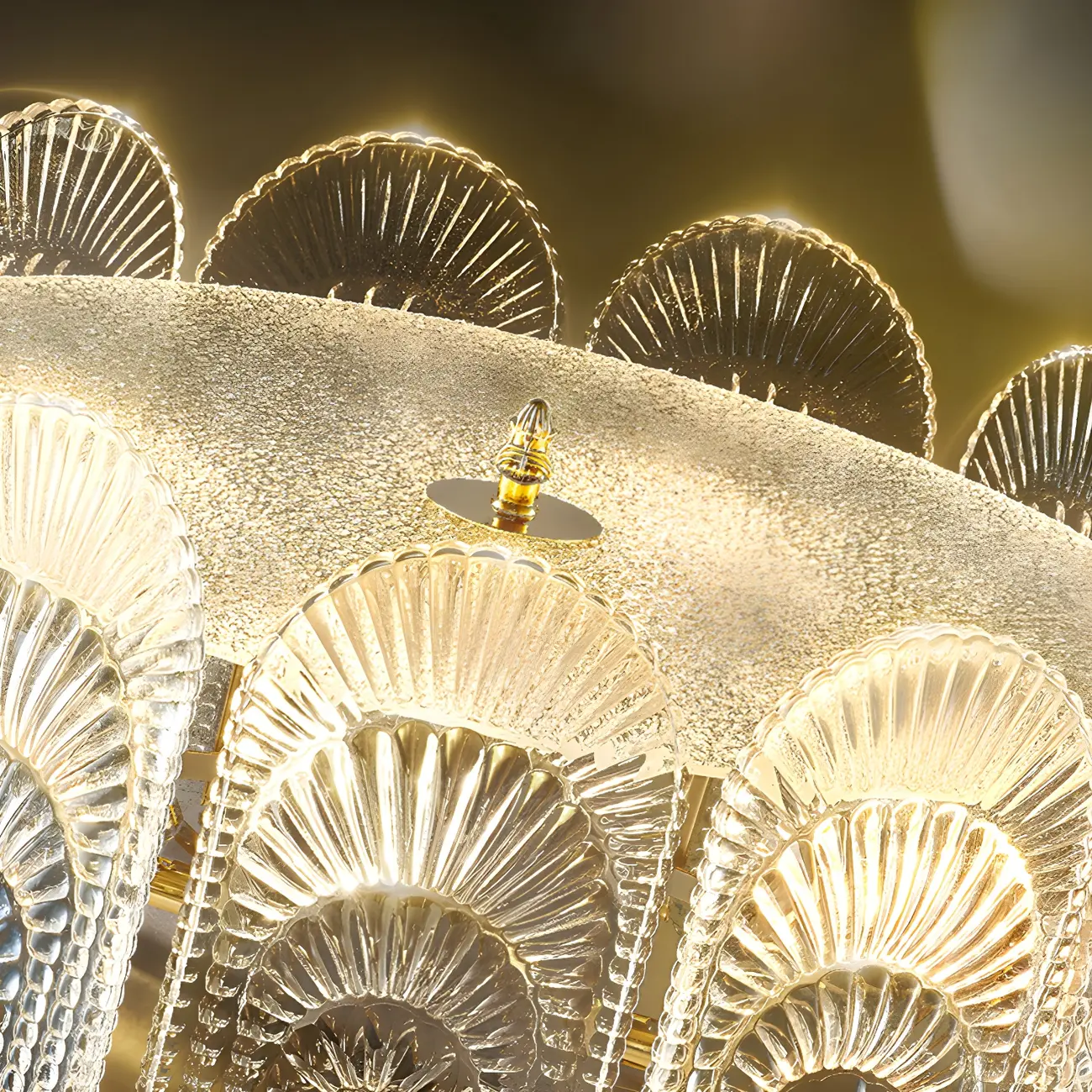 Luxury Gold Metal Pendant Light with Glass Accents Image - 10 | homeyfad