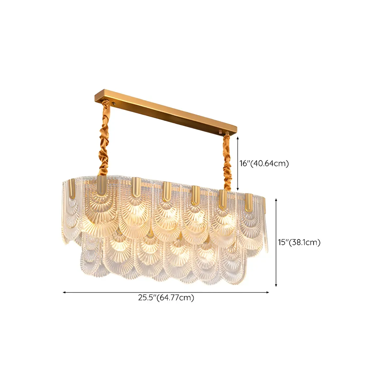 Luxury Gold Metal Pendant Light with Glass Accents Image - 15