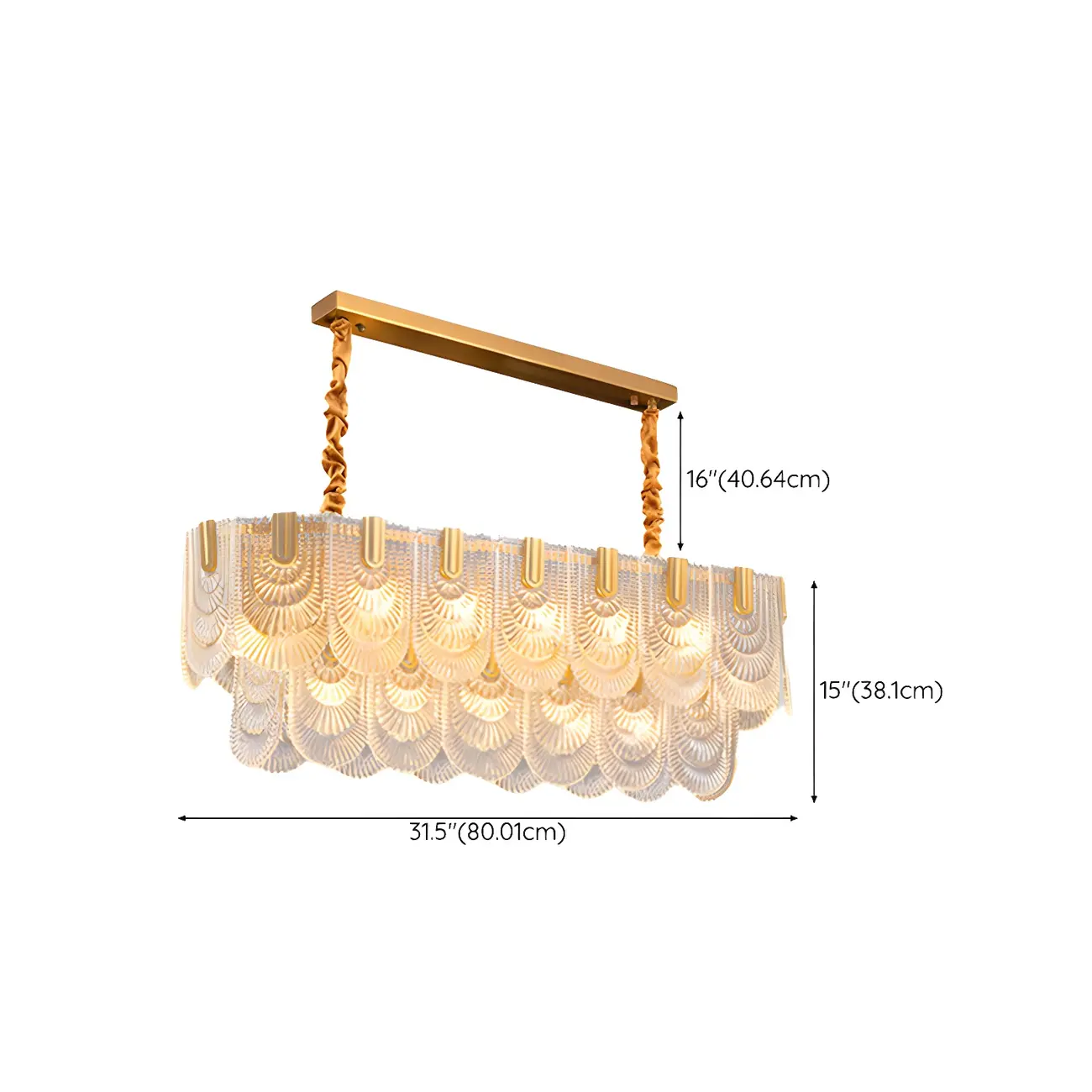 Luxury Gold Metal Pendant Light with Glass Accents Image - 16 | homeyfad