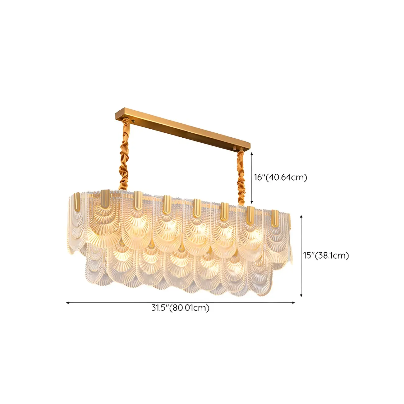 Luxury Gold Metal Pendant Light with Glass Accents Image - 16