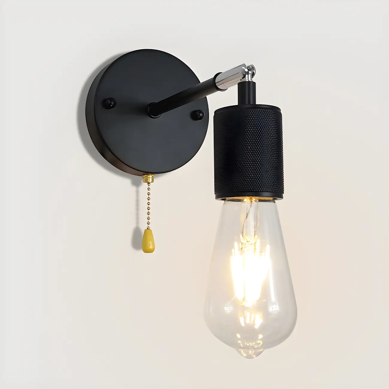 Contemporary Black Metal Swing Arm Wall Light Image - 1 | homeyfad