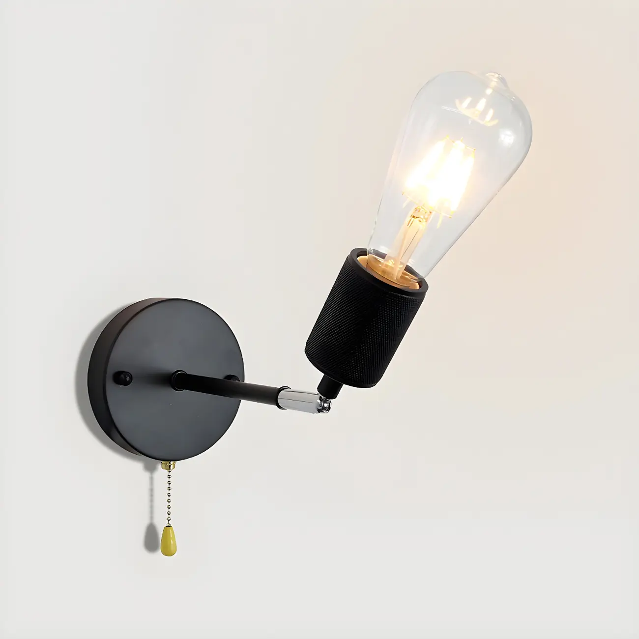 Contemporary Black Metal Swing Arm Wall Light Image - 2 | homeyfad