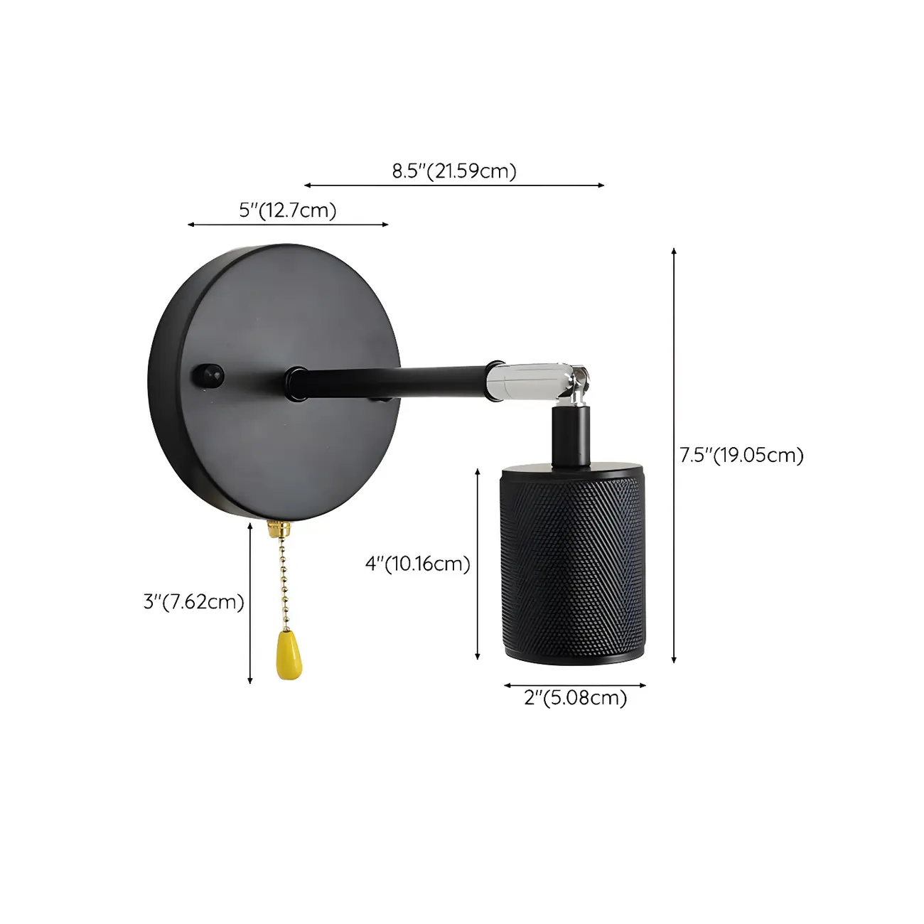 Contemporary Black Metal Swing Arm Wall Light #size | homeyfad