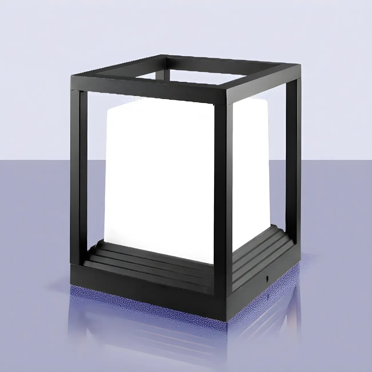 Modern Black Metal LED Post Cap Light for Outdoor Fences
