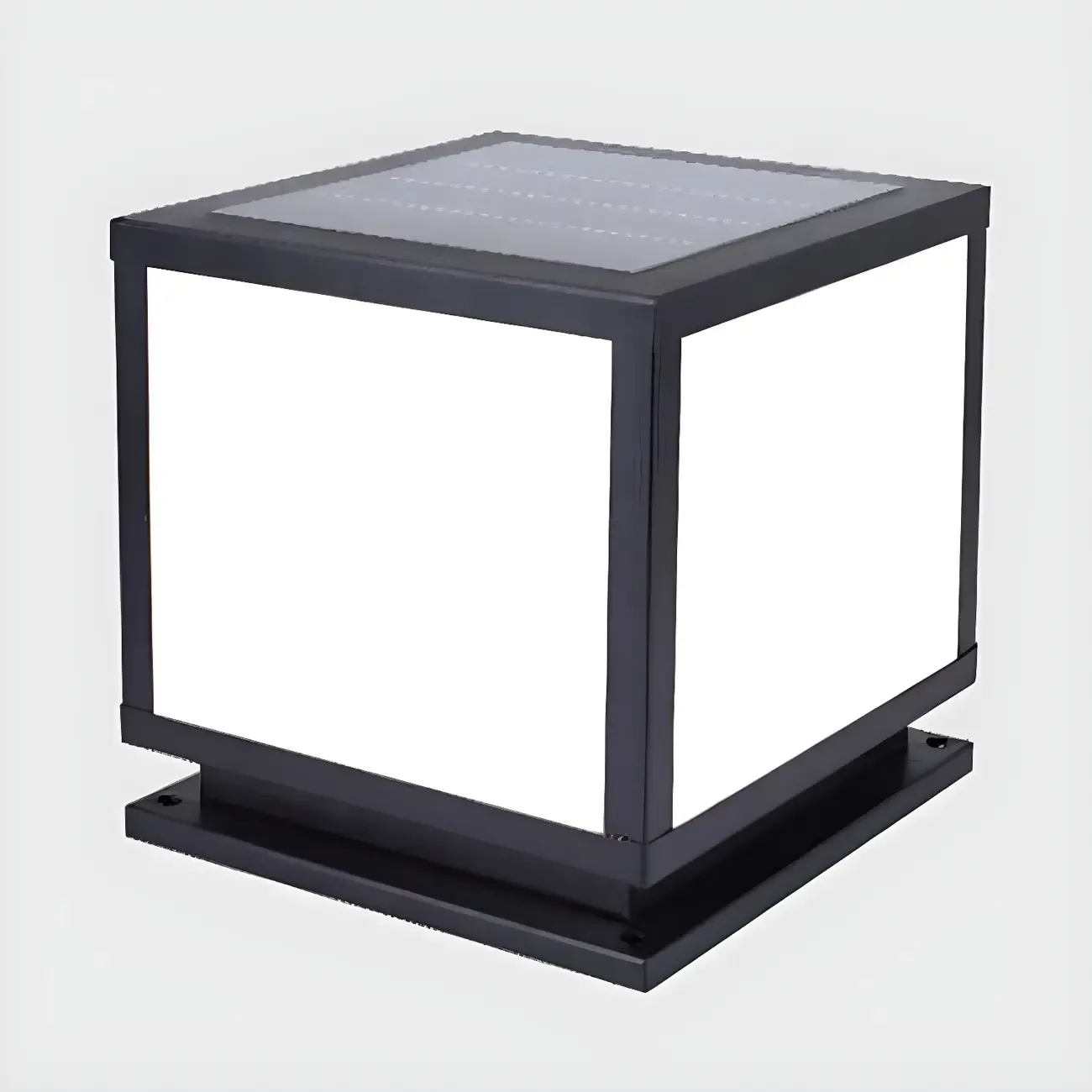 Modern Outdoor Rectangle Pillar Table Light with LED for Patio Image - 2