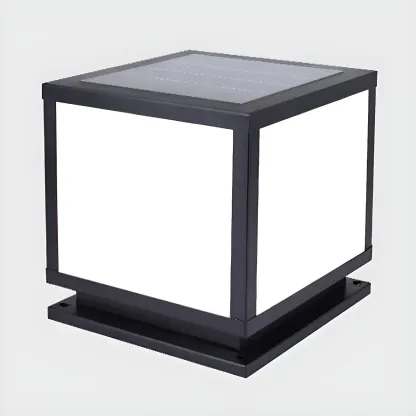 Modern Outdoor Rectangle Pillar Table Light with LED for Patio Image - 2