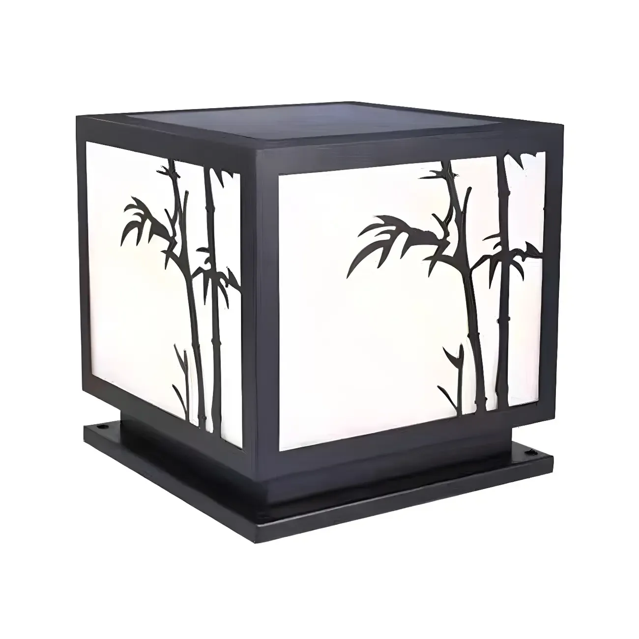 Modern Outdoor Rectangle Pillar Table Light with LED for Patio Image - 3