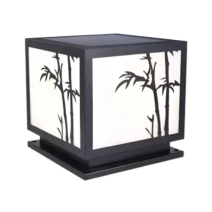 Modern Outdoor Rectangle Pillar Table Light with LED for Patio Image - 3