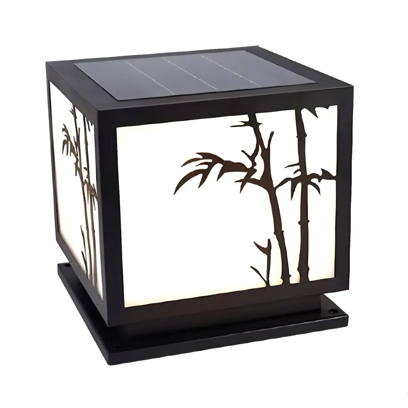 Modern Outdoor Rectangle Pillar Table Light with LED for Patio Image - 5