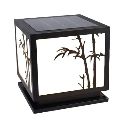 Modern Outdoor Rectangle Pillar Table Light with LED for Patio Image - 5