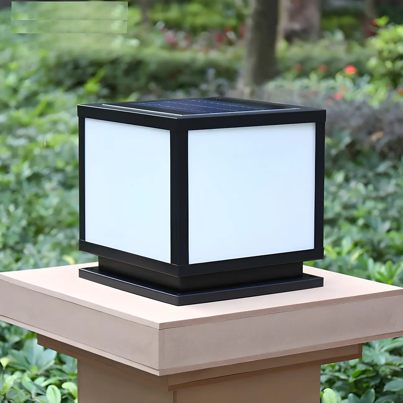 Modern Outdoor Rectangle Pillar Table Light with LED for Patio Image - 16 | homeyfad