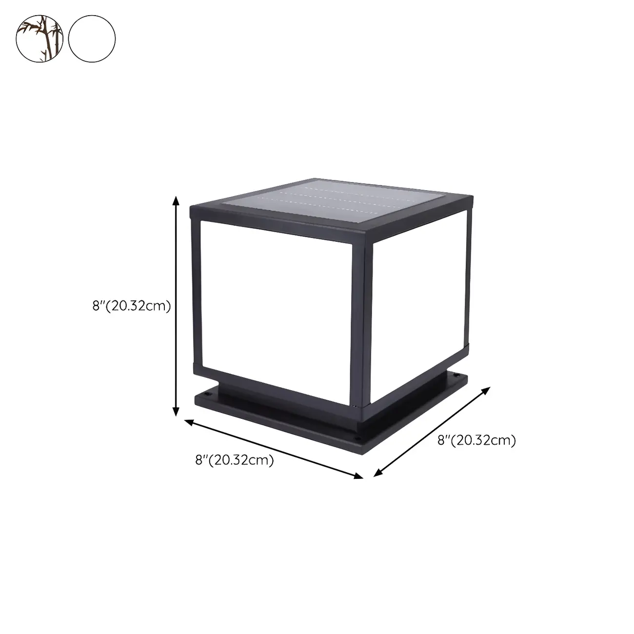 Modern Outdoor Rectangle Pillar Table Light with LED for Patio #size | homeyfad
