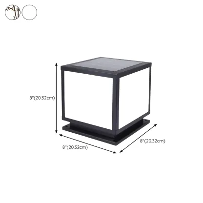 Modern Outdoor Rectangle Pillar Table Light with LED for Patio #size