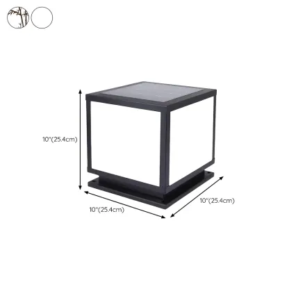 Modern Outdoor Rectangle Pillar Table Light with LED for Patio Image - 20