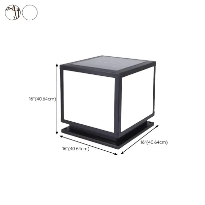 Modern Outdoor Rectangle Pillar Table Light with LED for Patio Image - 22