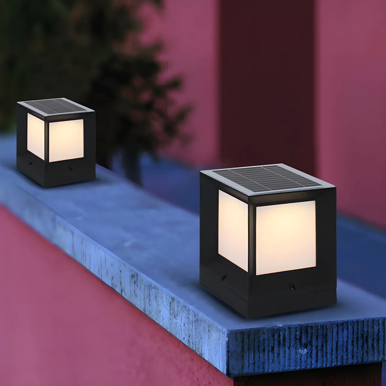 Outdoor Rectangle Solar LED Post Cap Light in Dimmable Image - 4 | homeyfad