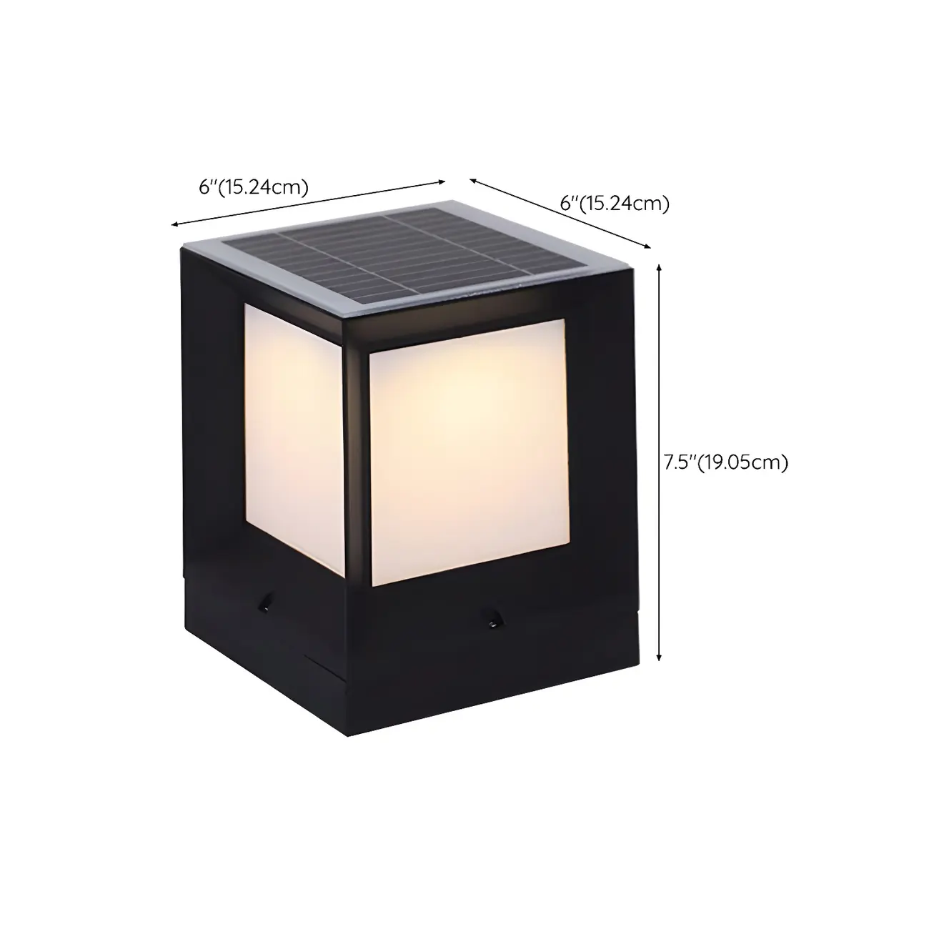 Outdoor Rectangle Solar LED Post Cap Light in Dimmable #size | homeyfad