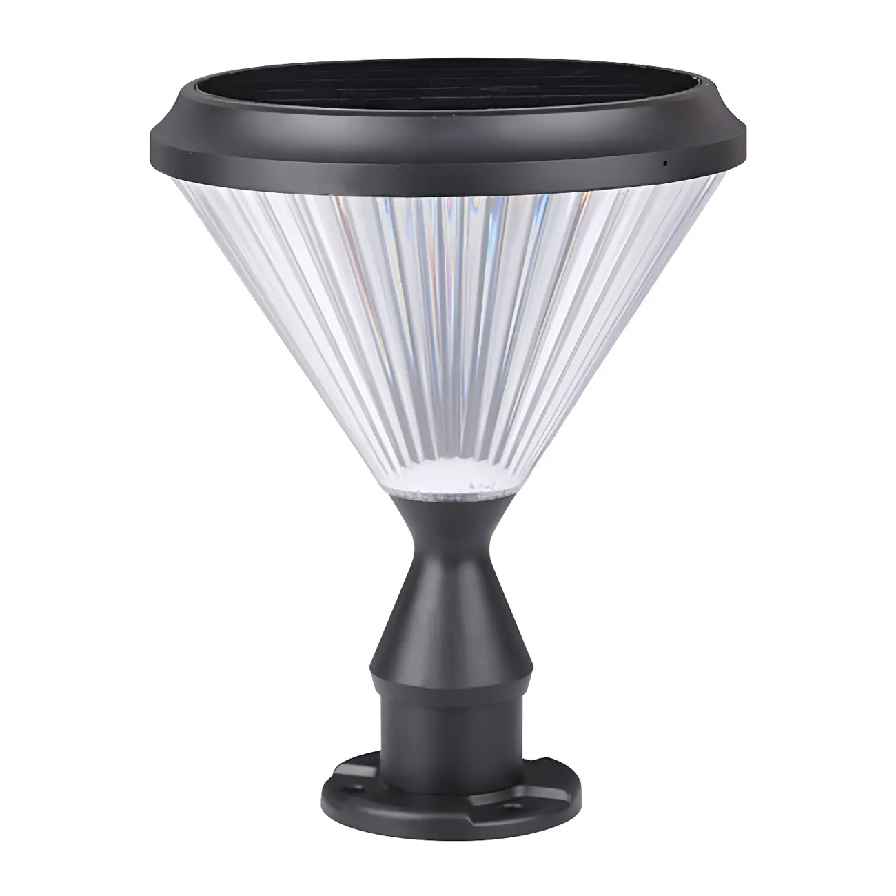 Diamond Shape Solar Black Metal Post Cap Light Image - 8 | homeyfad