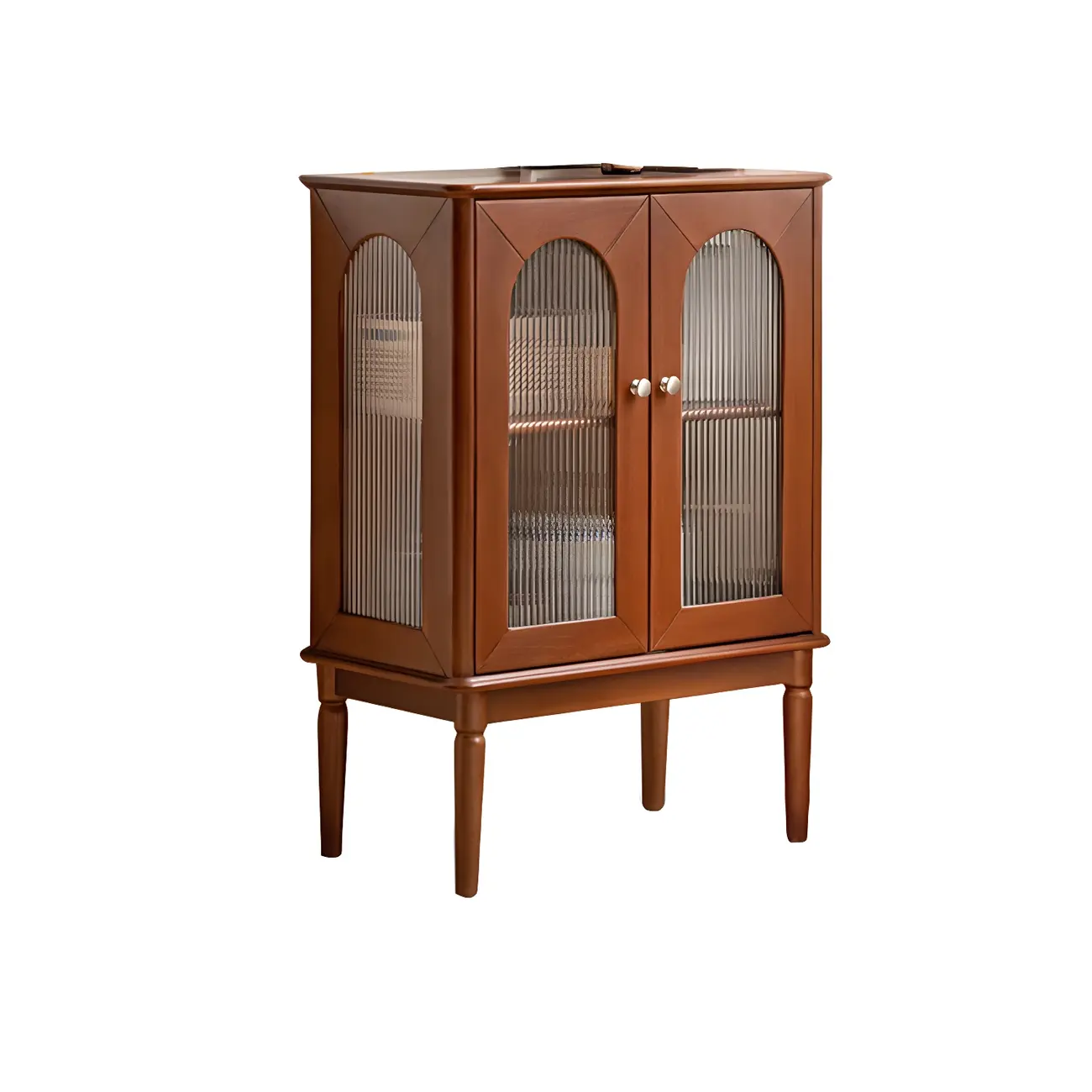 Elegant Wooden Display Cabinet with Glass Doors and Lighting Image - 6 | homeyfad