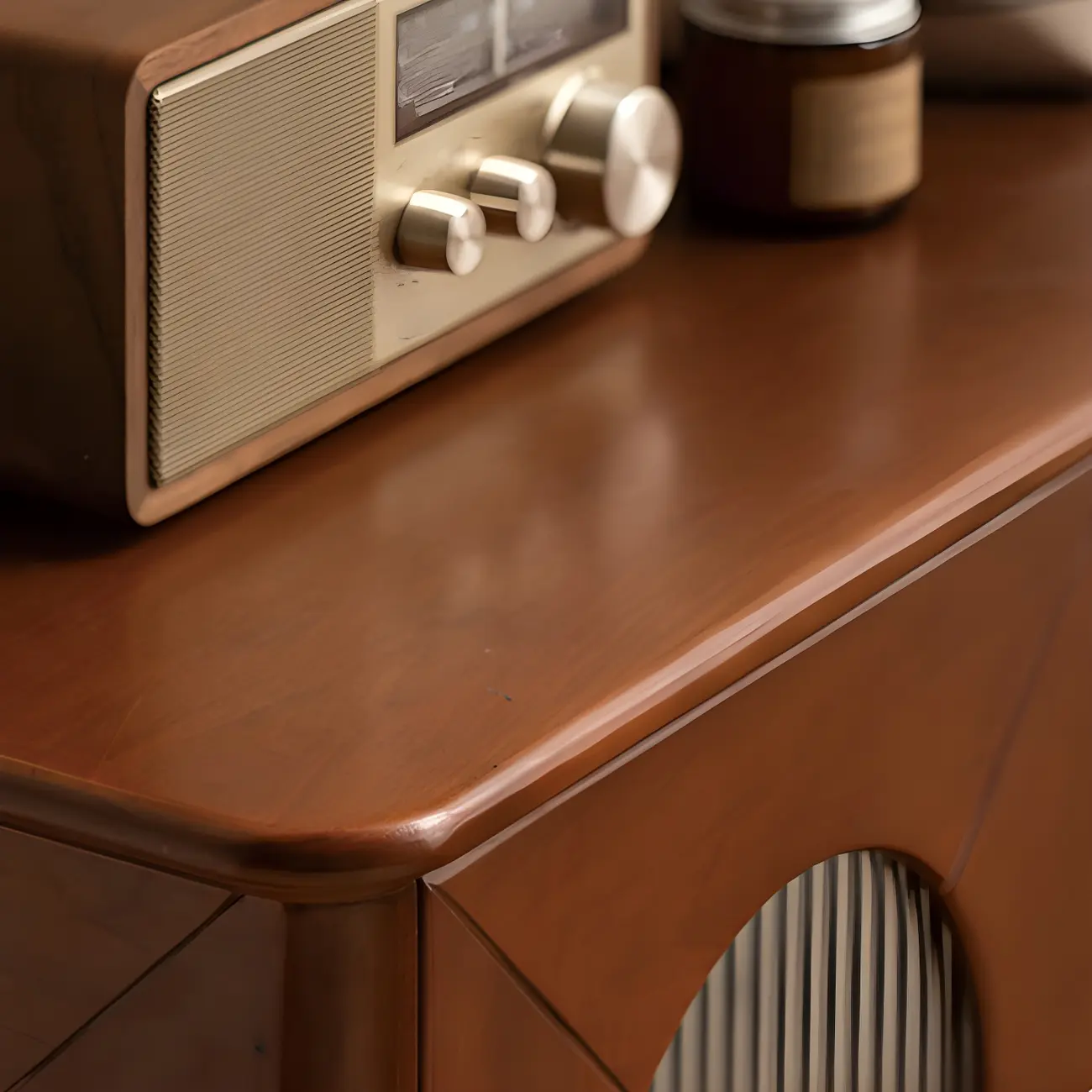 Elegant Wooden Display Cabinet with Glass Doors and Lighting Image - 7 | homeyfad