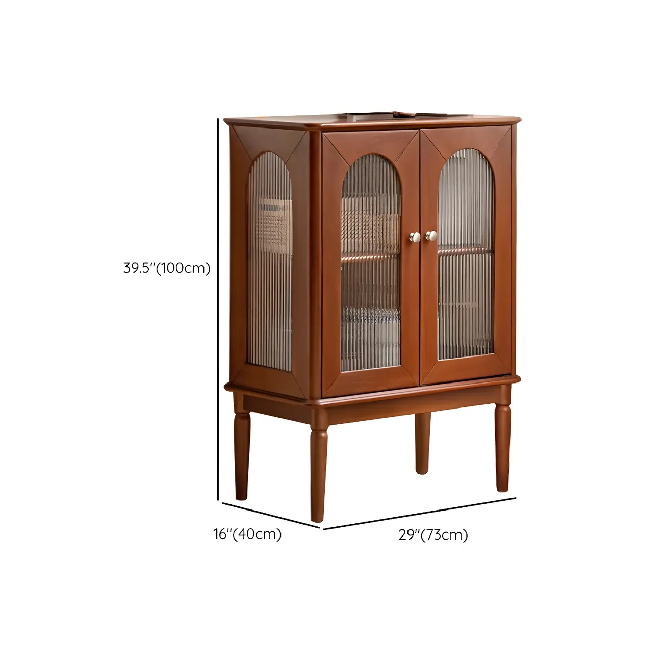 Elegant Wooden Display Cabinet with Glass Doors and Lighting #size | homeyfad