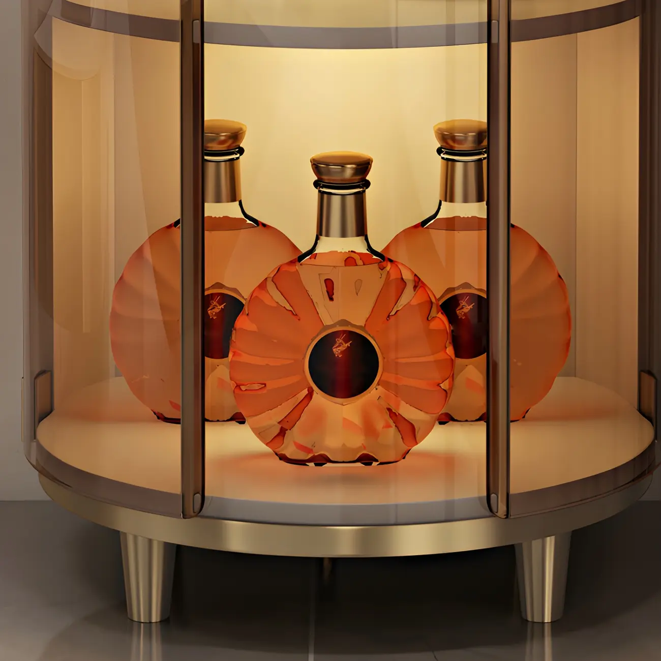 Modern White Wooden Corner Wine Rack with Door Image - 13 | homeyfad