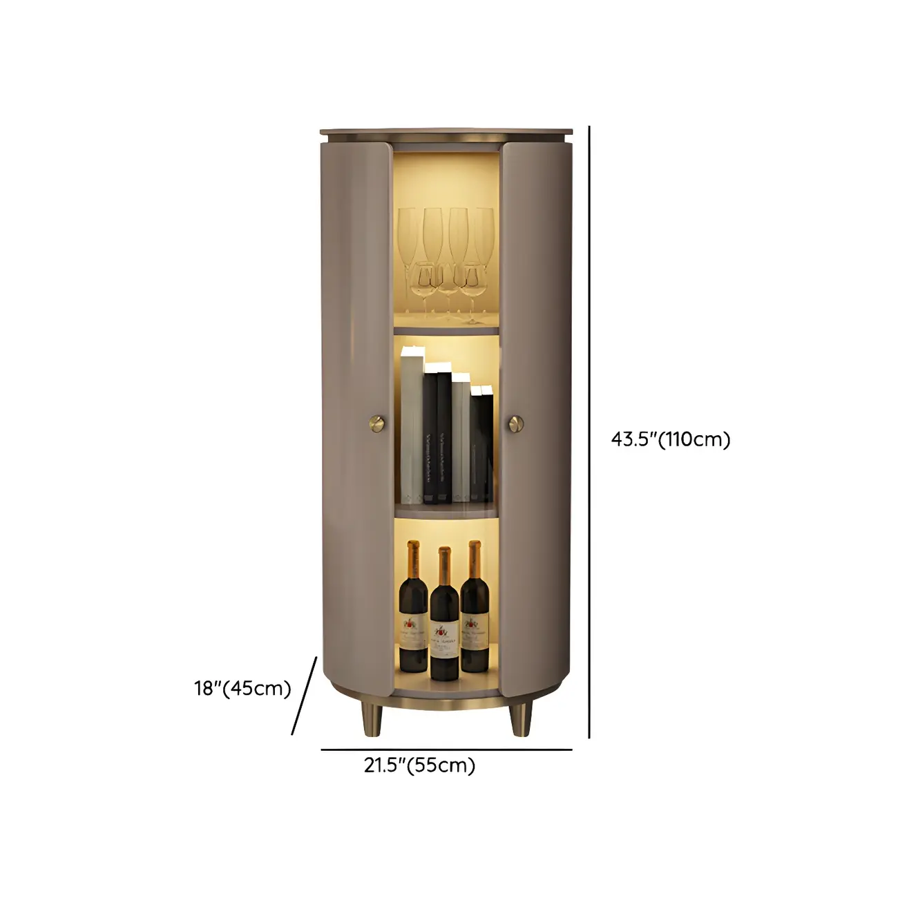 Modern White Wooden Corner Wine Rack with Door #size | homeyfad