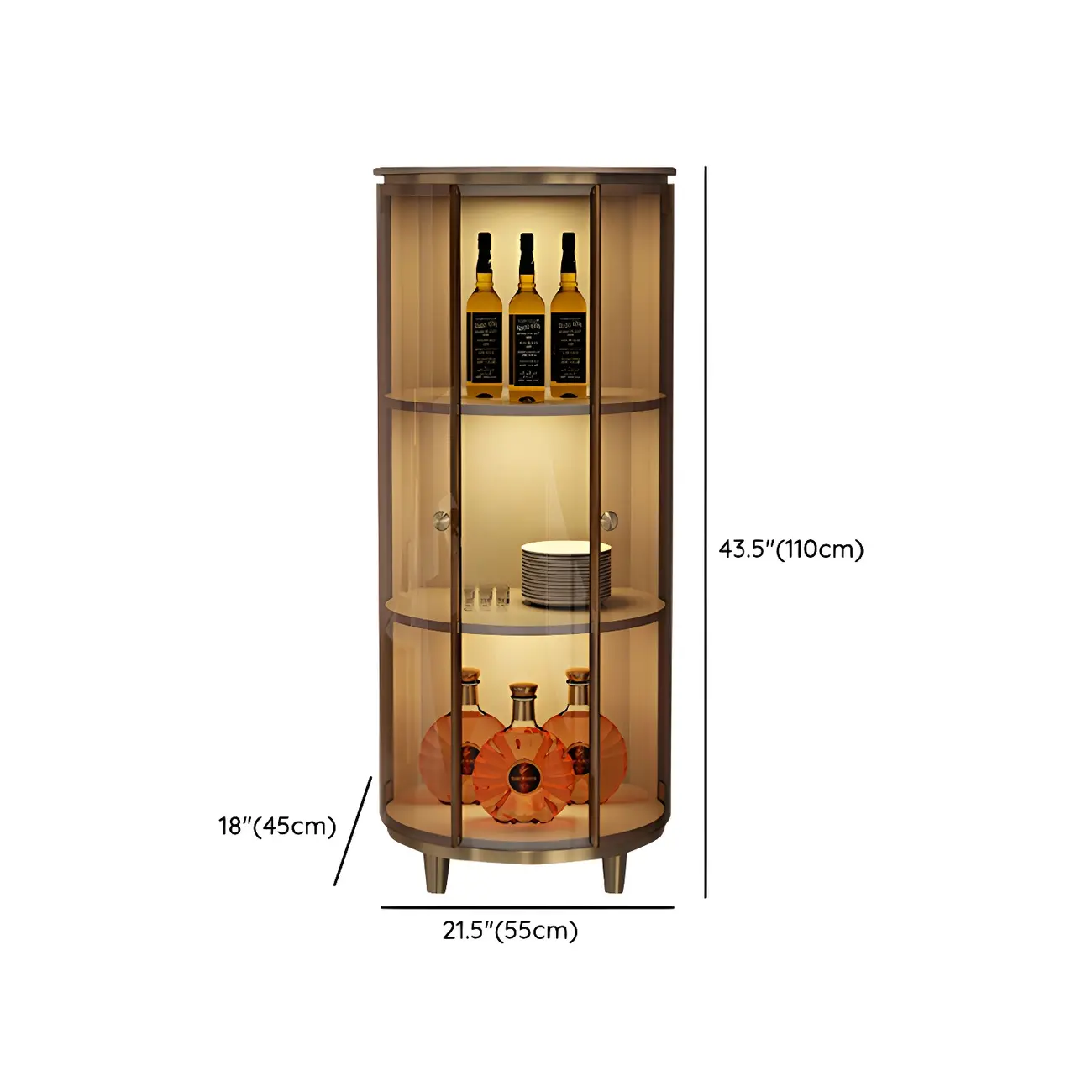 Modern White Wooden Corner Wine Rack with Door Image - 17 | homeyfad