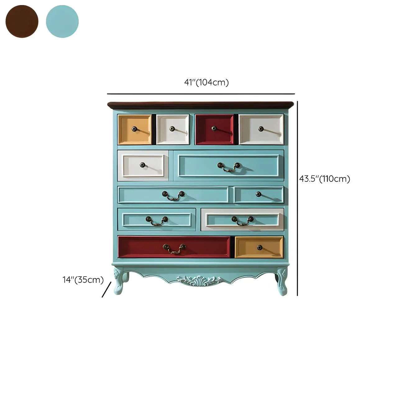 Vintage Wooden Horizontal Dressers with Black Handles for Home #size