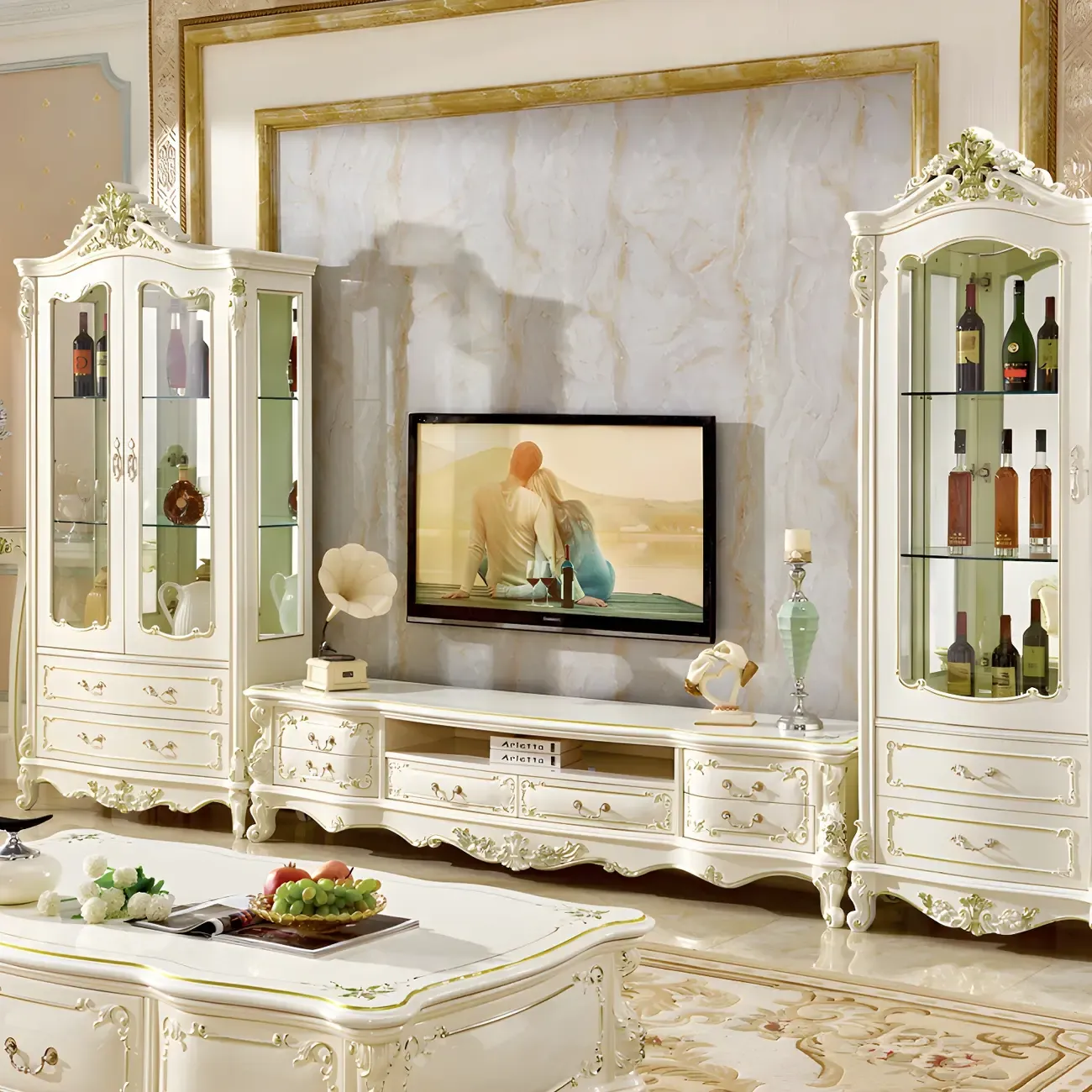 Traditional Solid Wood White Large Wine Rack Image - 3
