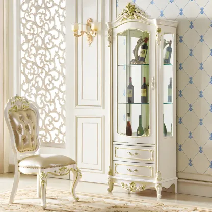 Traditional Solid Wood White Large Wine Rack Image - 2