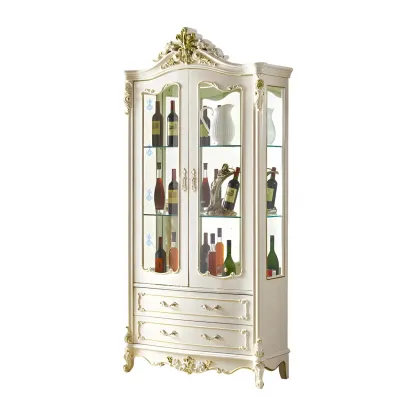 Traditional Solid Wood White Large Wine Rack Image - 5