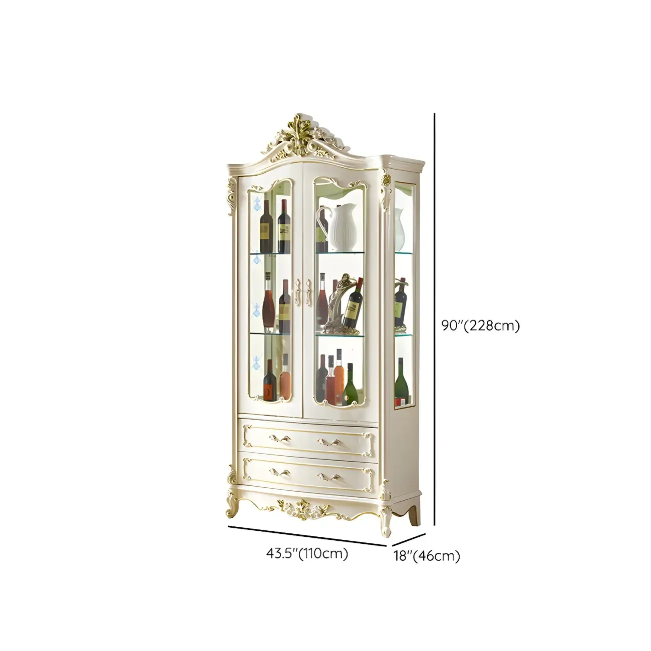 Traditional Solid Wood White Large Wine Rack Image - 8