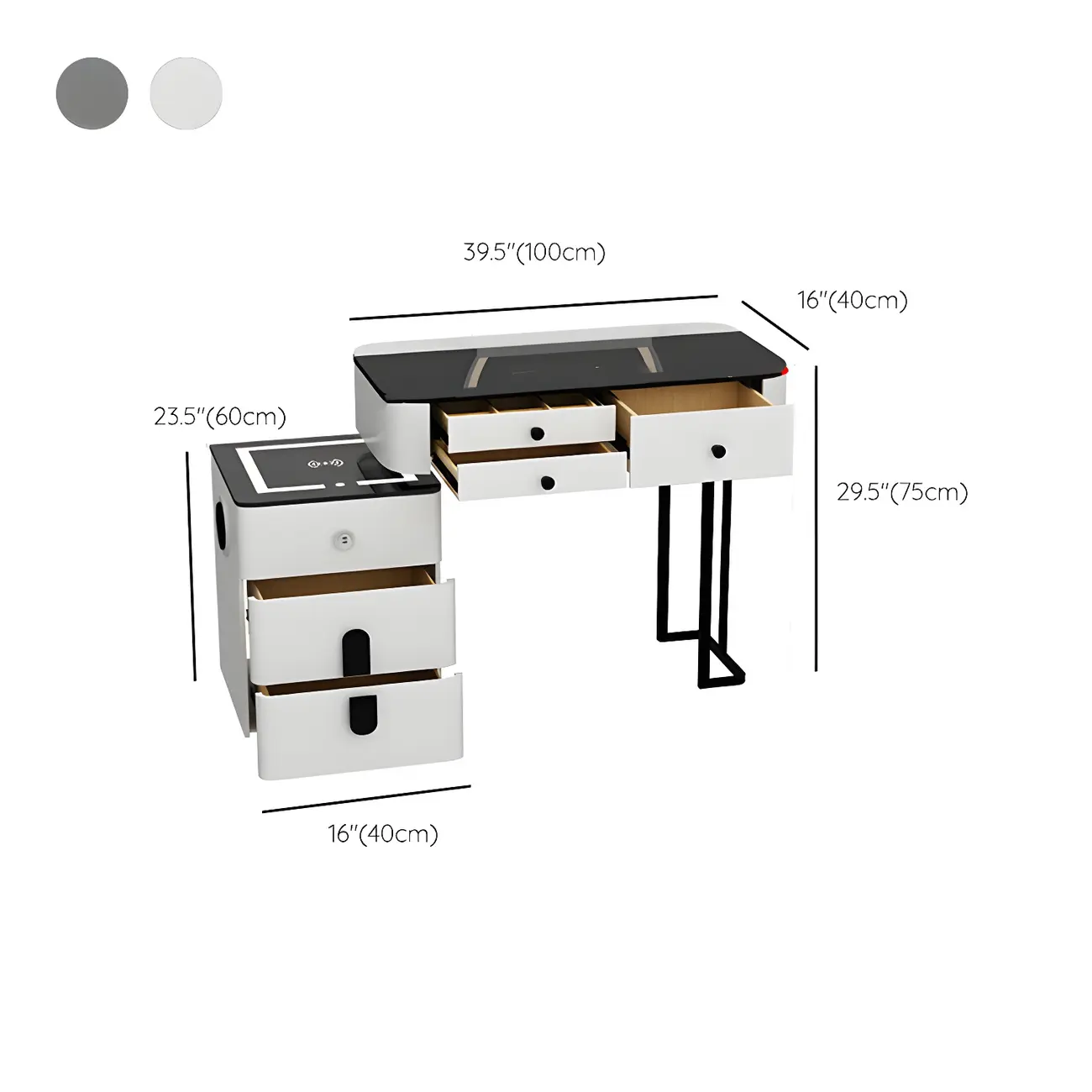 High Capacity Makeup Vanity Set with Lighted Mirror in Bear Shape | homeyfad