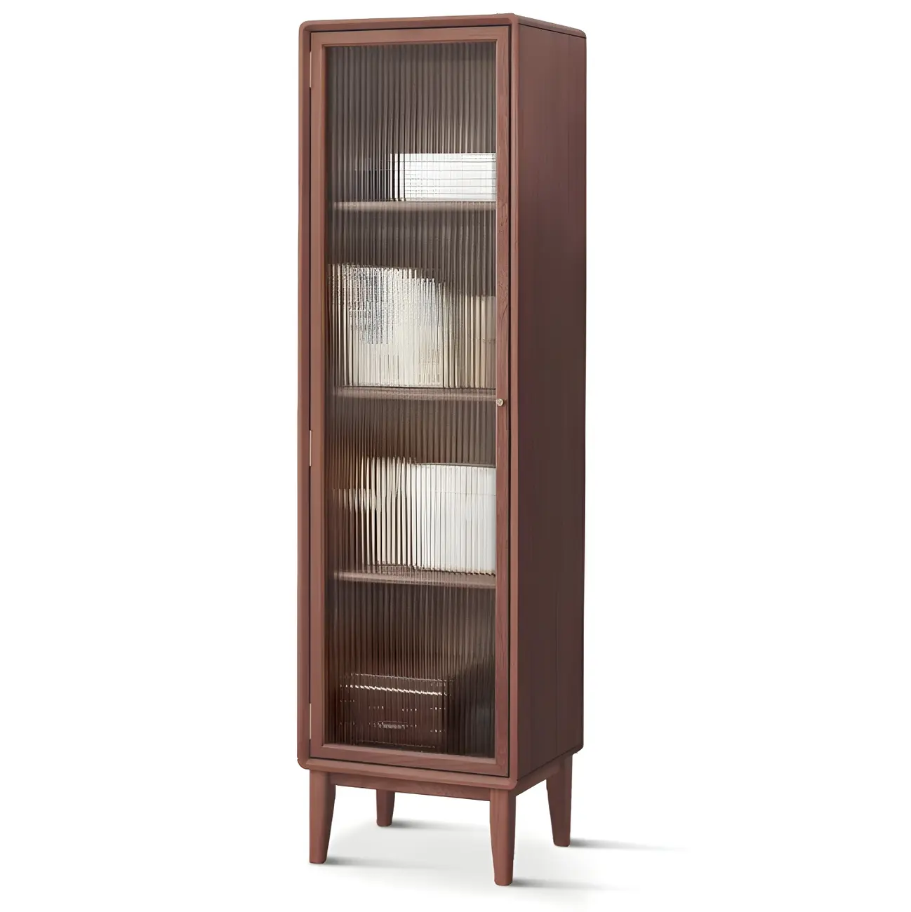 Retro Wooden Display Cabinet with Adjustable Shelves for Home Image - 7 | homeyfad