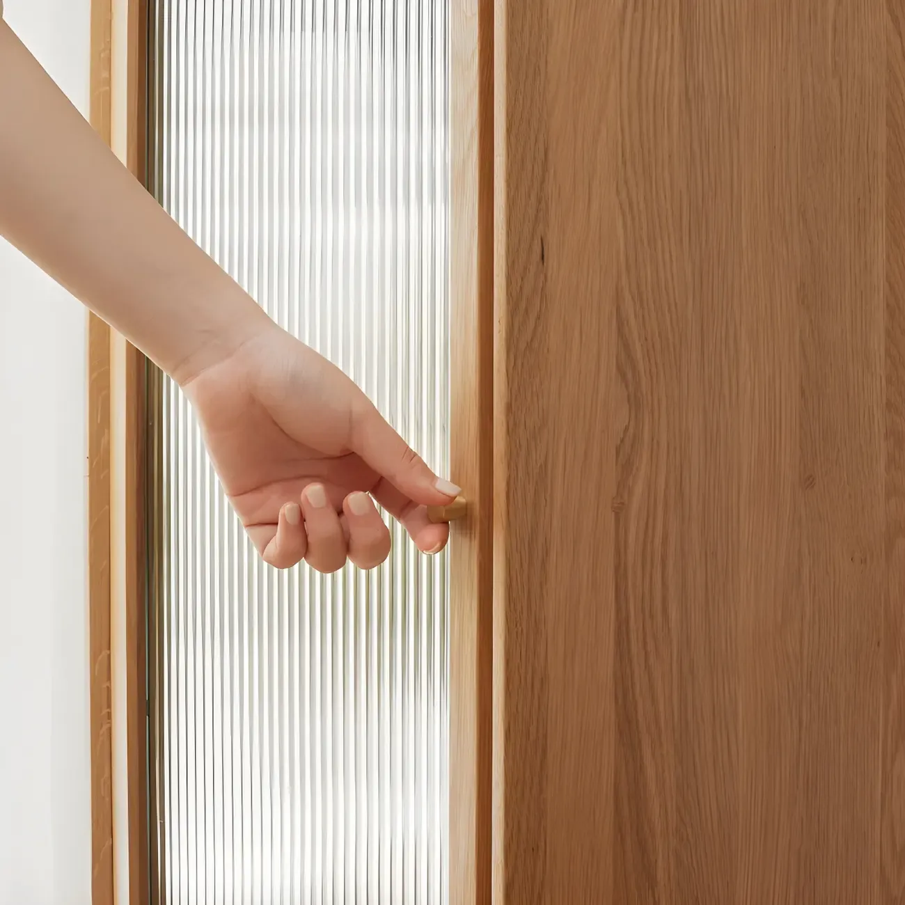 Retro Wooden Display Cabinet with Adjustable Shelves for Home Image - 12