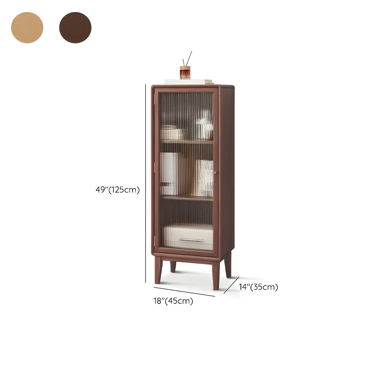 Retro Wooden Display Cabinet with Adjustable Shelves for Home Image - 15