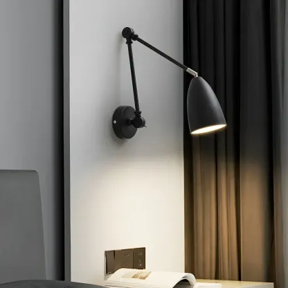 Modern Simple Metal Adjustable Swing Arm Wall Light Image - 1