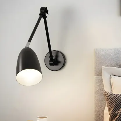 Modern Simple Metal Adjustable Swing Arm Wall Light Image - 2