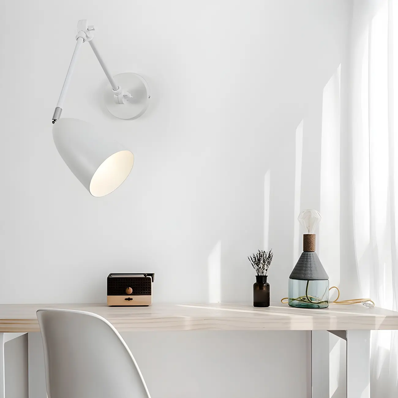 Modern Simple Metal Adjustable Swing Arm Wall Light Image - 6 | homeyfad