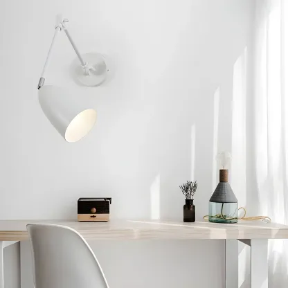 Modern Simple Metal Adjustable Swing Arm Wall Light Image - 6