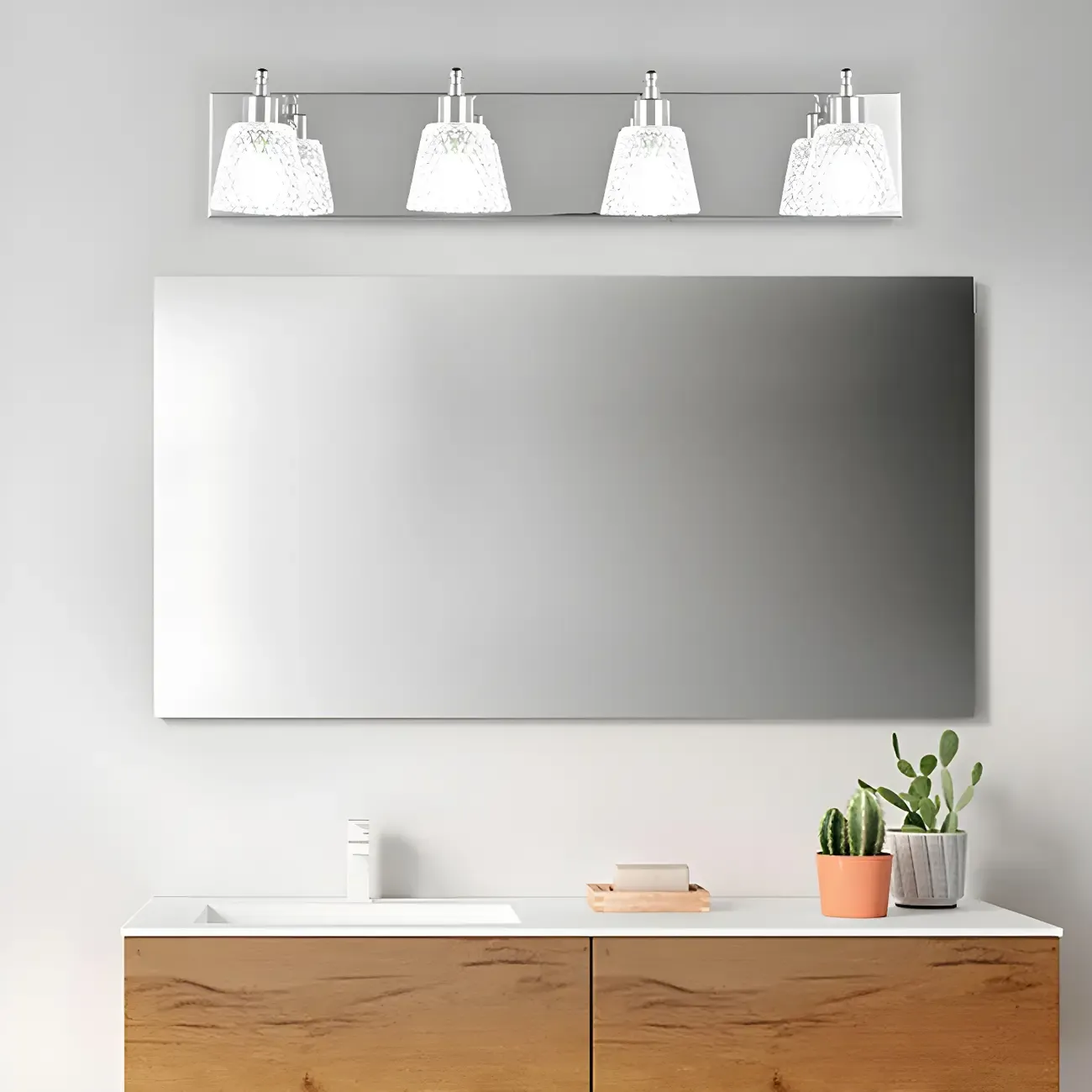 Crystal Glass Vanity Light Modern Style for Bathroom Image - 4