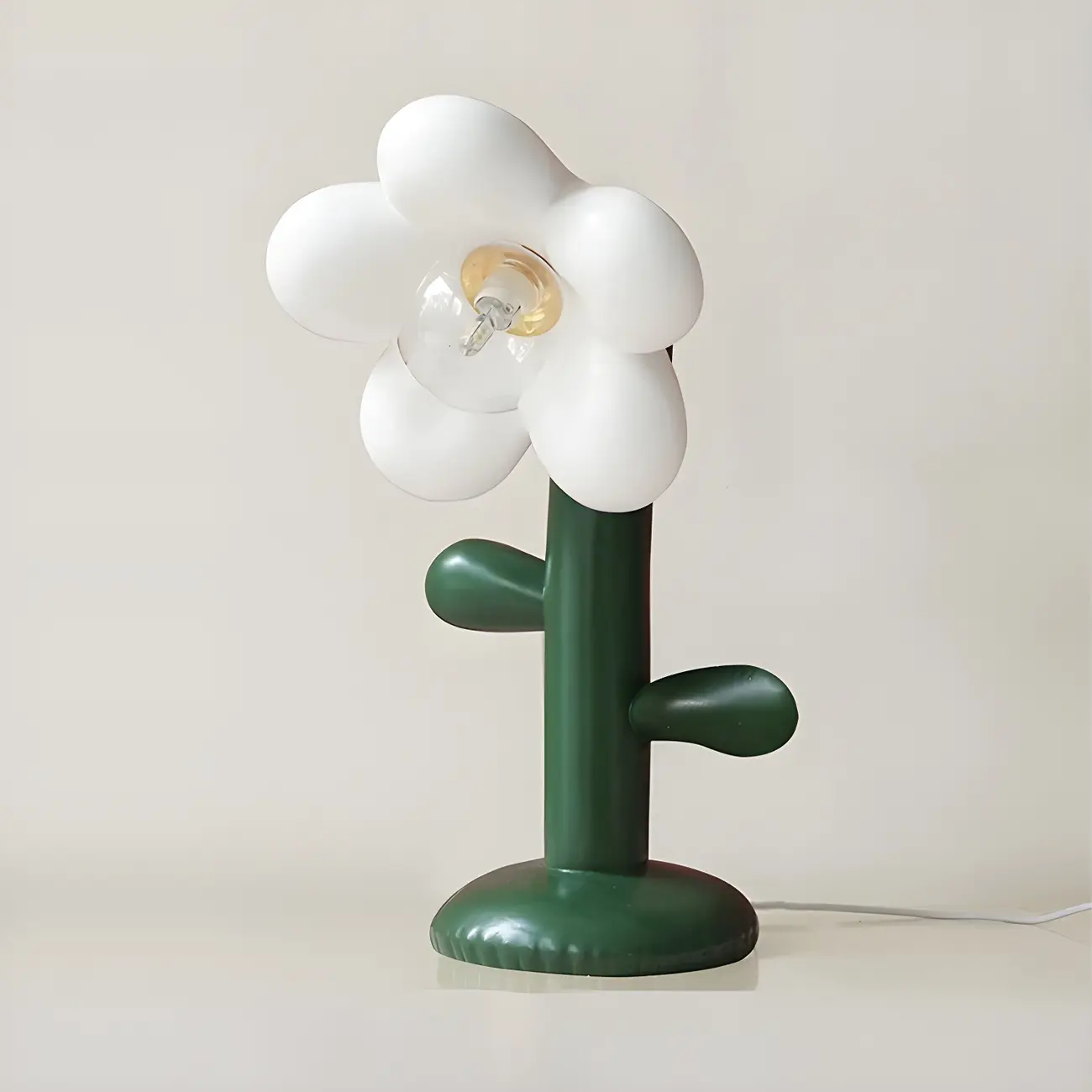 Pink Flower Resin Kids LED Lamp with Plug-In Electric | homeyfad