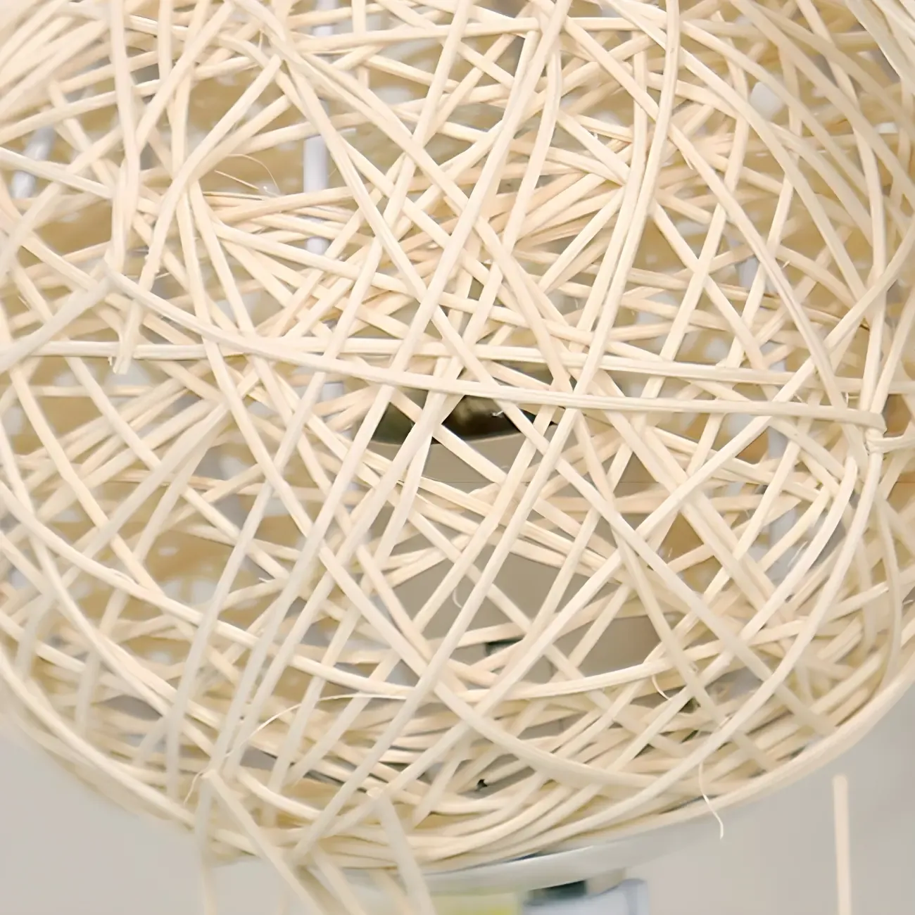 Wooden 43” Column Rattan Floor Lamp with LED & Foot Switch  Image - 13