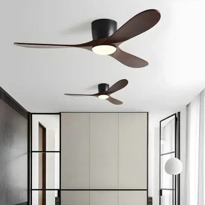 42.5" Wood Flush Mount Ceiling Fan 3-Gear Dimming for Living Room