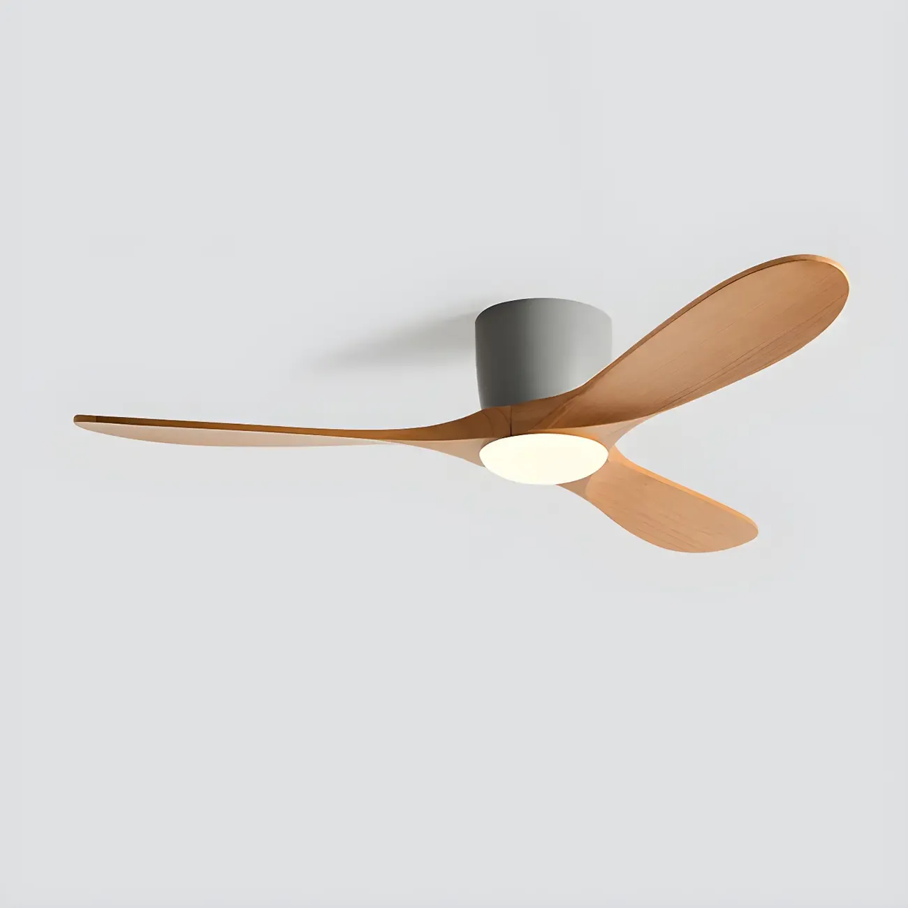 42.5" Wood Flush Mount Ceiling Fan 3-Gear Dimming for Living Room