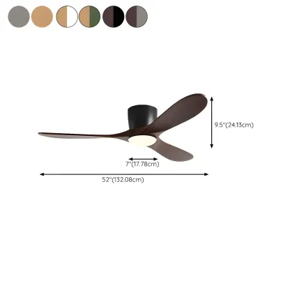42.5" Wood Flush Mount Ceiling Fan 3-Gear Dimming for Living Room