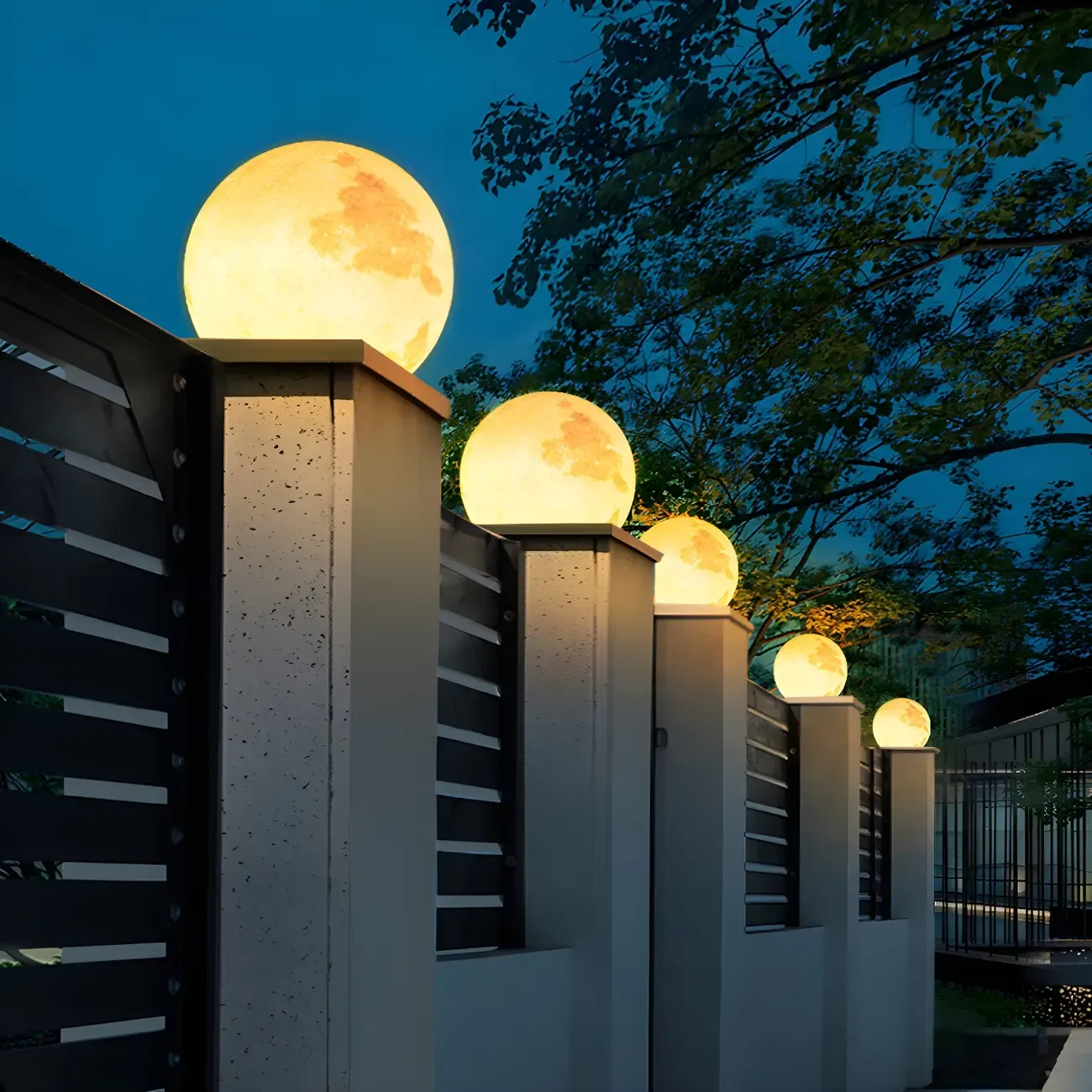 LED Moon Globe Post Cap Lights for Outdoor Pillars