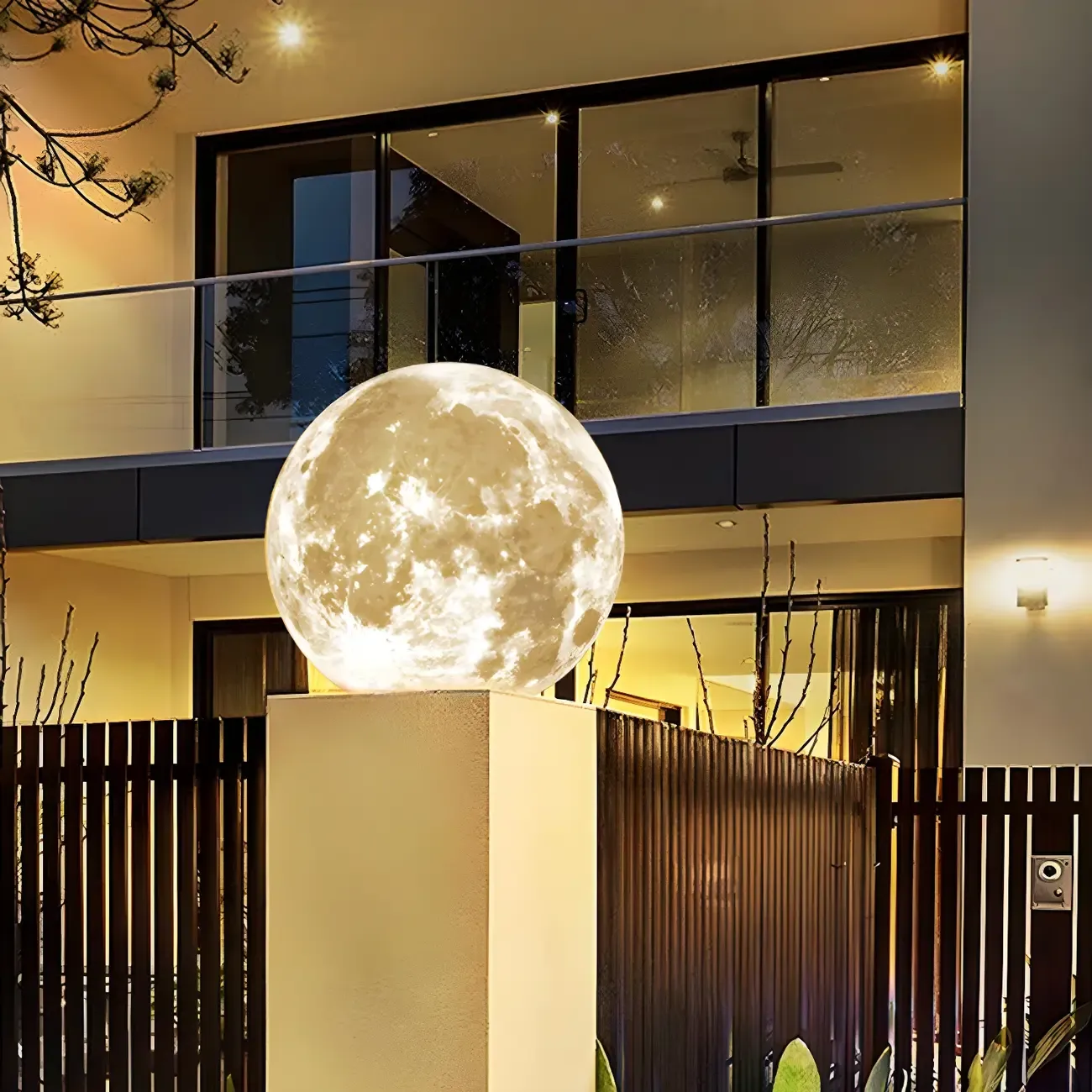 LED Moon Globe Post Cap Lights for Outdoor Pillars
