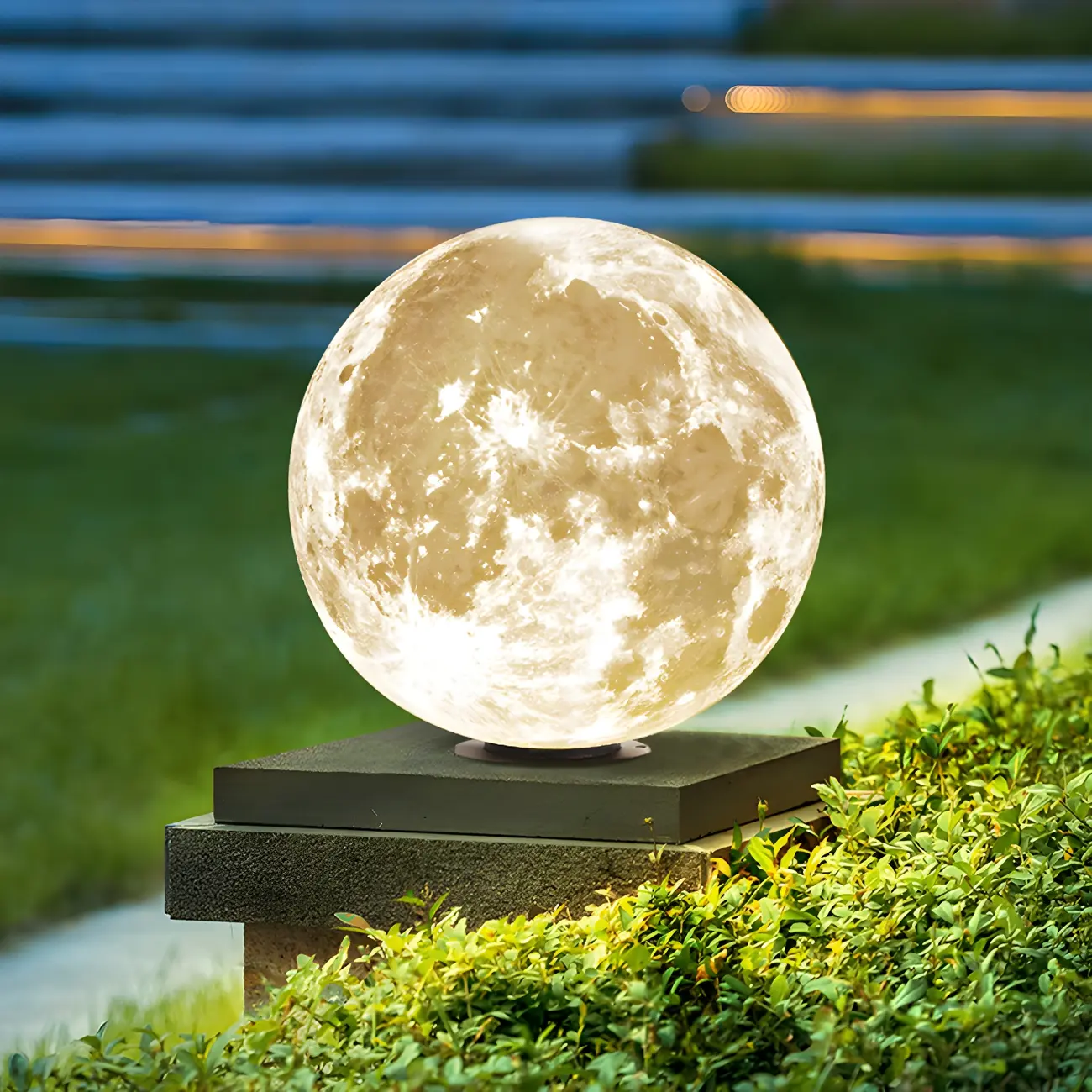 LED Moon Globe Post Cap Lights for Outdoor Pillars | homeyfad